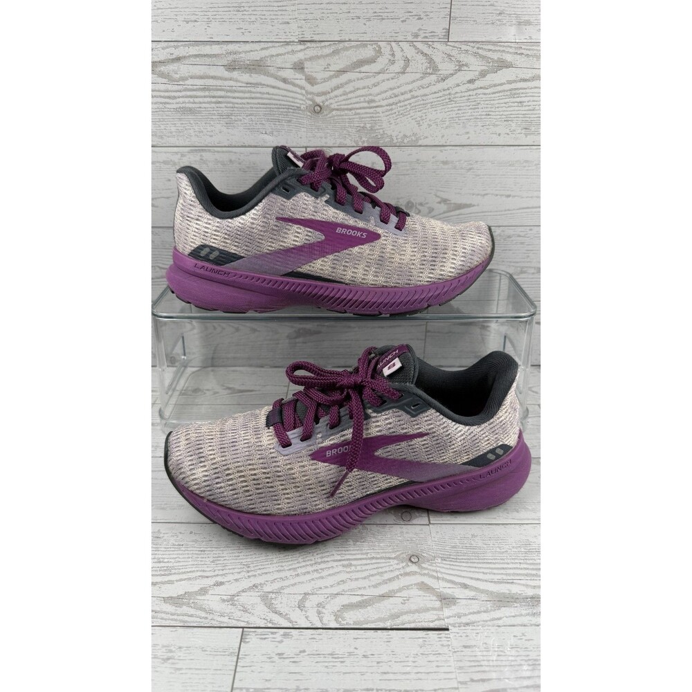Brooks Launch 8 1203451B594 Gray Purple 5B Women's Sneakers Running Shoes #242